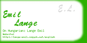 emil lange business card